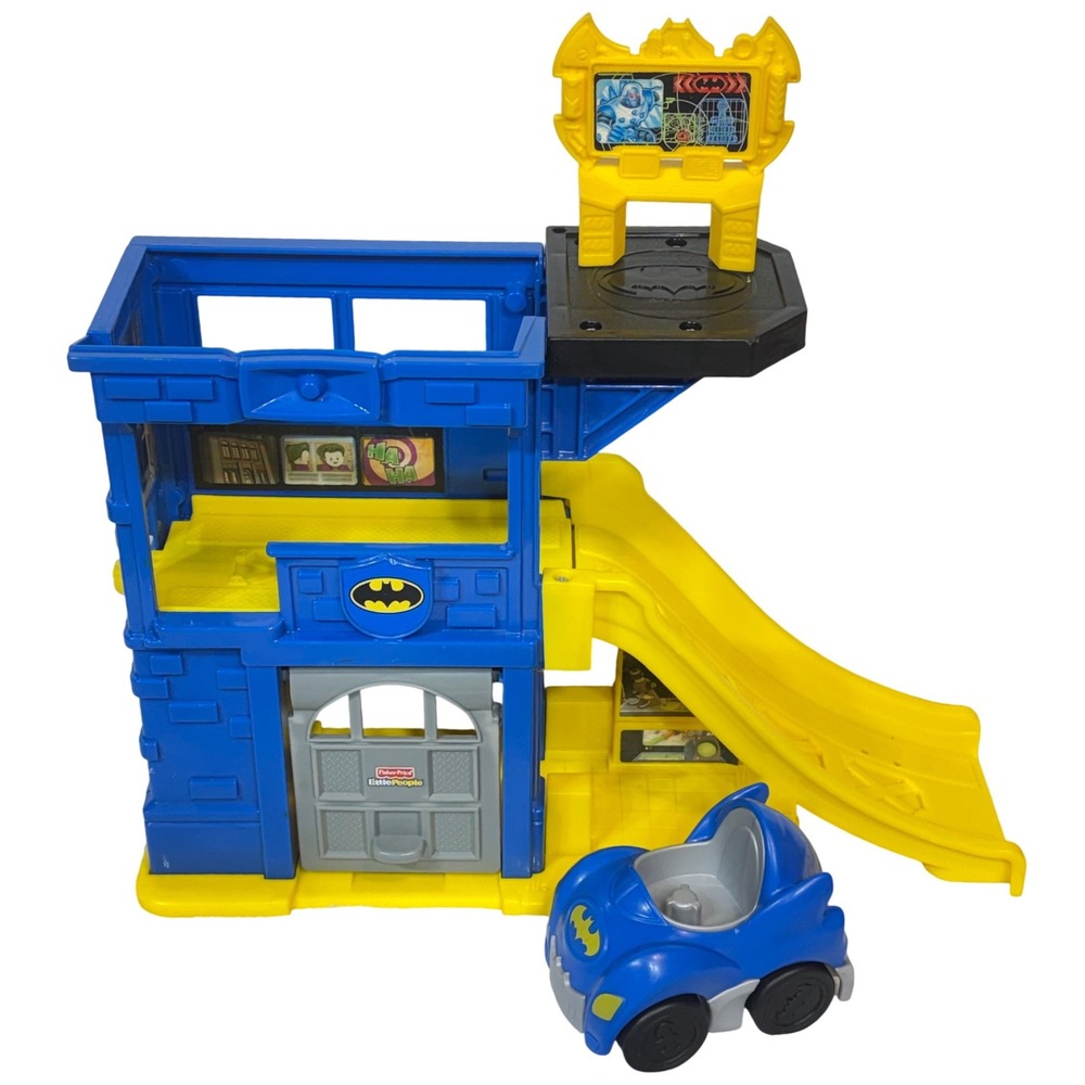 Fisher-Price Little People Batman Batcave and Batmobile Playset Toddler Toy
